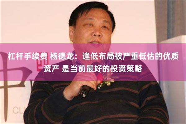 杠杆手续费 杨德龙：逢低布局被严重低估的优质资产 是当前最好的投资策略