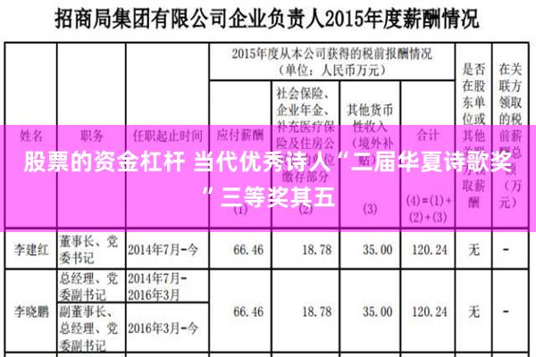 股票的资金杠杆 当代优秀诗人“二届华夏诗歌奖”三等奖其五